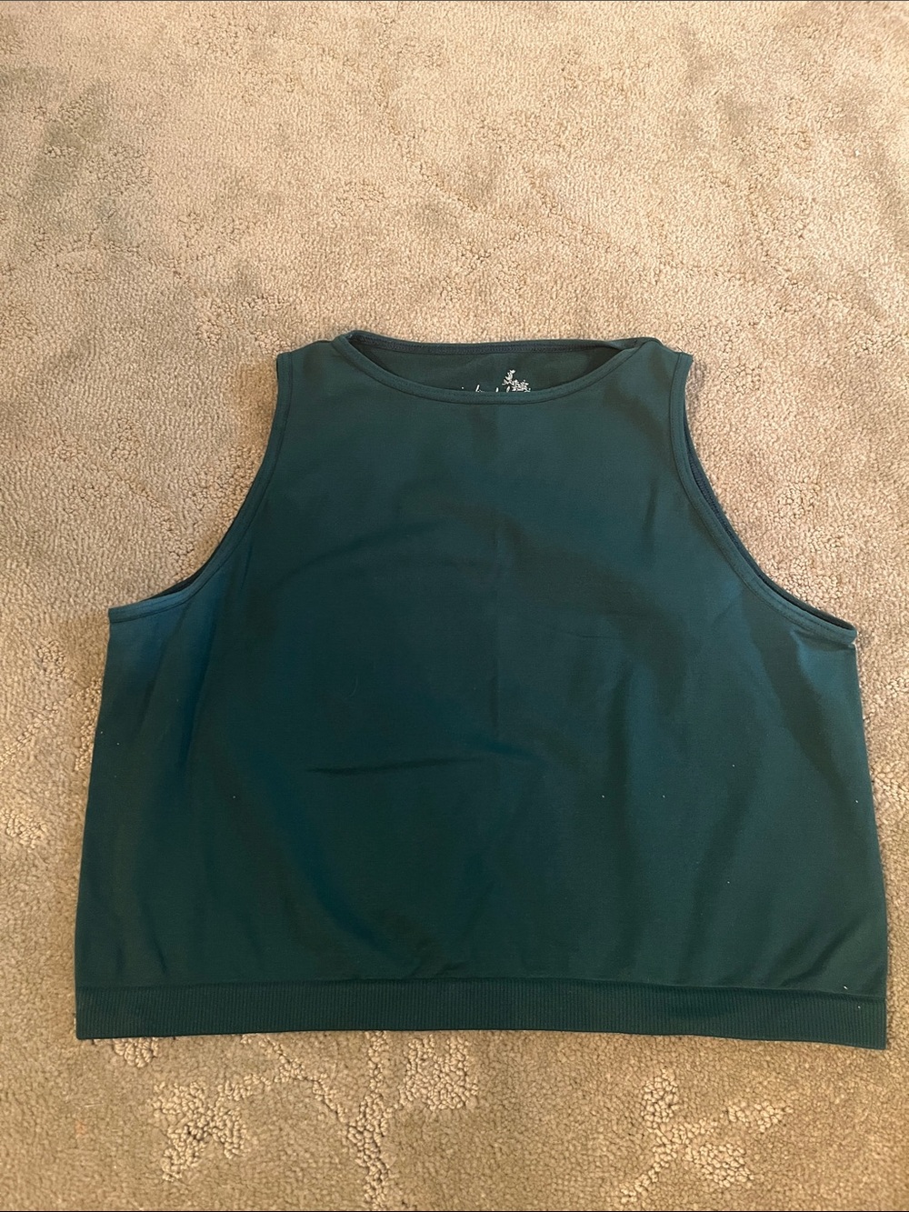 Free People Dark Green Crop Tank Top